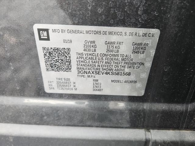 3GNAXSEV4KS581568 - 2019 CHEVROLET EQUINOX LS 灰色 照片 13