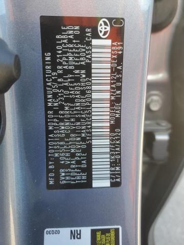 5YFS4RCE5LP006802 - 2020 TOYOTA COROLLA SE GRAY photo 13