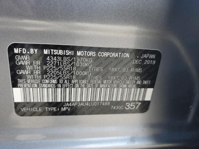 JA4AP3AU4LU017488 - 2020 MITSUBISHI OUTLANDER ES Szary zdjęcie 13