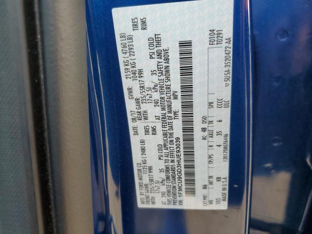 1FMCU9GD3HUE93039 - 2017 FORD ESCAPE SE Blau Foto 13