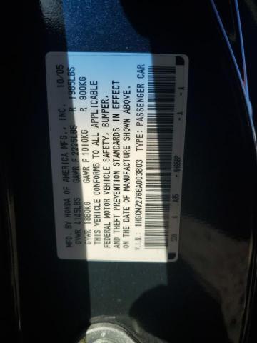 1HGCM72766A003803 - 2006 HONDA ACCORD EX 石墨色 照片 12