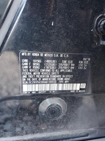 3CZRU5G58GM738513 - 2016 HONDA HR-V EX BLACK photo 13