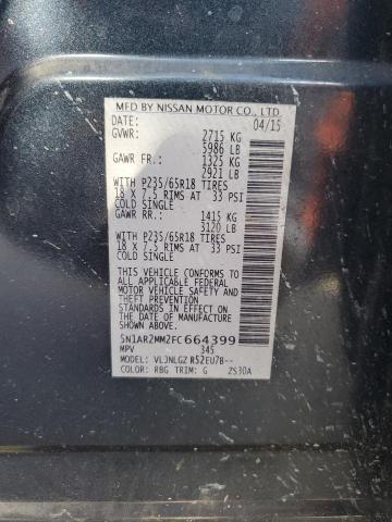 5N1AR2MM2FC664399 - 2015 NISSAN PATHFINDER S Blau Foto 14