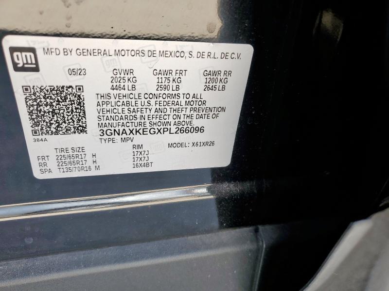 3GNAXKEGXPL266096 - 2023 CHEVROLET EQUINOX LT შავი ფოტო 12