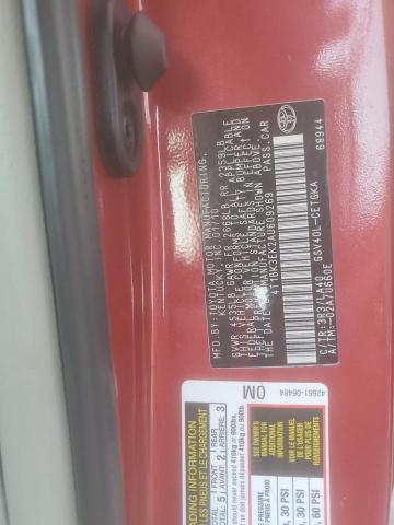 4T1BK3EK2AU609269 - 2010 TOYOTA CAMRY SE წითელი ფოტო 12