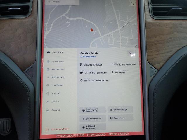 5YJSA1E29LF391581 - 2020 TESLA MODEL S GRAY photo 9