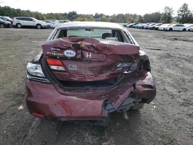 19XFB2F59DE287452 - 2013 HONDA CIVIC LX ბურგუნდია ფოტო 6