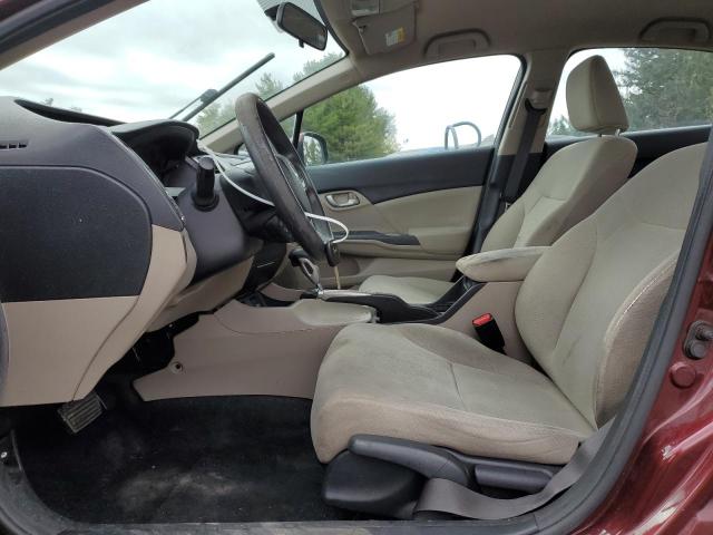 19XFB2F59DE287452 - 2013 HONDA CIVIC LX ბურგუნდია ფოტო 7