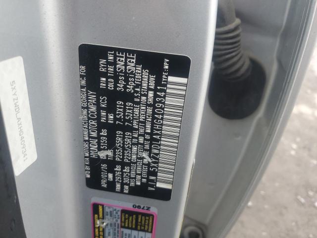 5XYZWDLAXHG409341 - 2017 HYUNDAI SANTA FE S SILVER photo 13