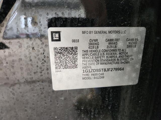 1G1ZD5ST8JF279964 - 2018 CHEVROLET MALIBU LT Schwarz Foto 12