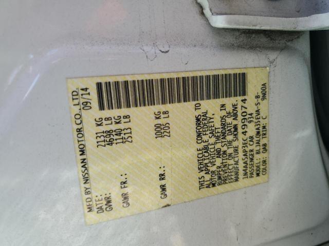 1N4AA5AP3EC499074 - 2014 NISSAN MAXIMA S 白色 照片 12
