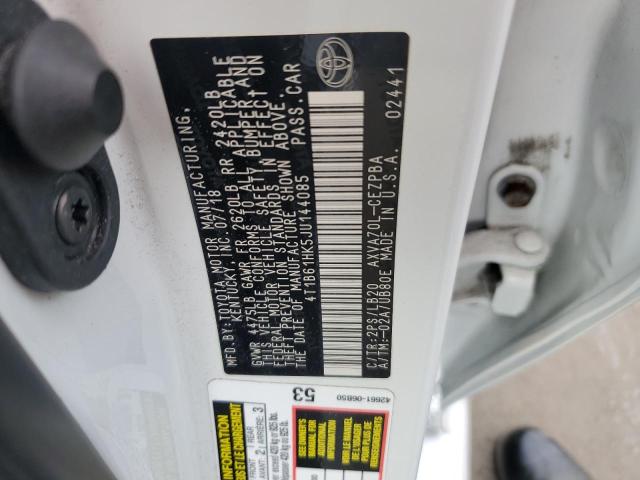 4T1B61HK5JU144085 - 2018 TOYOTA CAMRY XSE WHITE photo 12