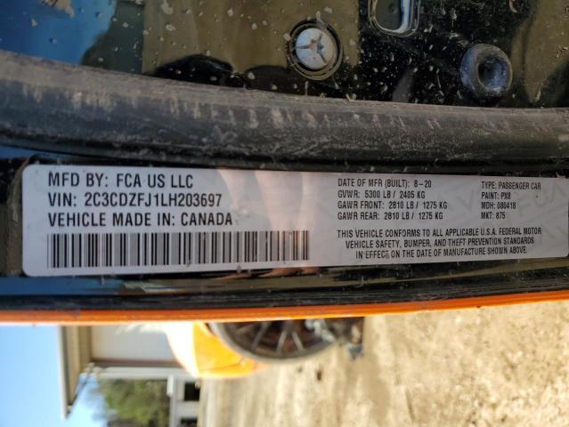 2C3CDZFJ1LH203697 - 2020 DODGE CHALLENGER R/T SCAT PACK ORANGE photo 12
