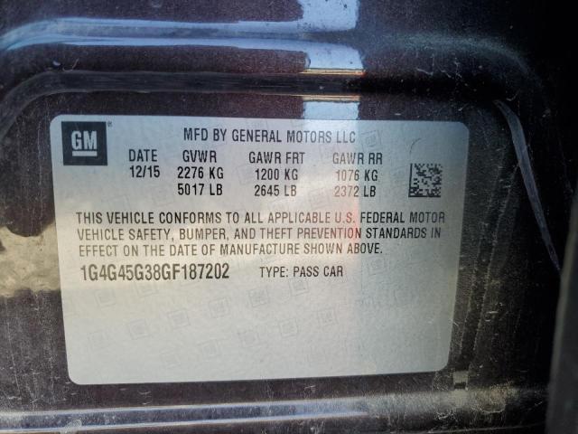 1G4G45G38GF187202 - 2016 BUICK LACROSSE SPORT TOURING BROWN photo 12