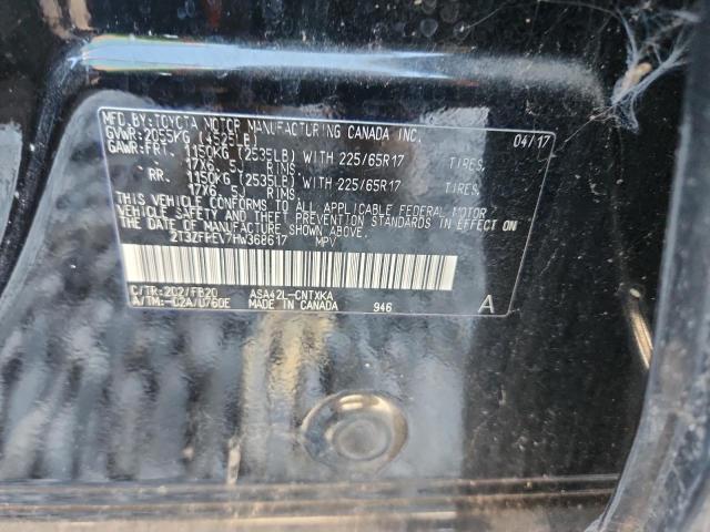 2T3ZFREV7HW368617 - 2017 TOYOTA RAV4 LE Negro foto 12