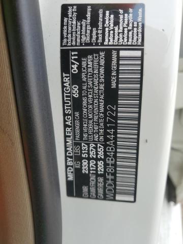 WDDHF8HB4BA441722 - 2011 MERCEDES-BENZ E 350 4MATIC WHITE photo 12