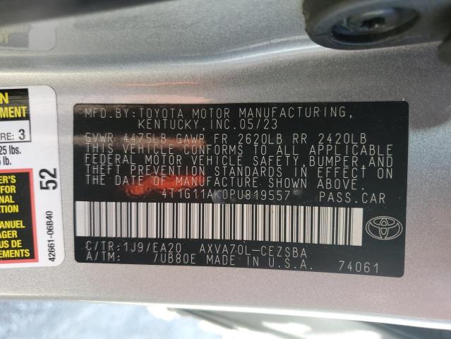 4T1G11AK0PU819557 - 2023 TOYOTA CAMRY SE NIGHT SHADE SILVER photo 12