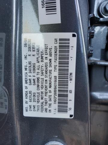 1HGCP26899A016448 - 2009 HONDA ACCORD EXL GRAY photo 12
