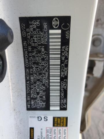 JTDEPMAE2N3015317 - 2022 TOYOTA COROLLA LE أبيض صورة 12