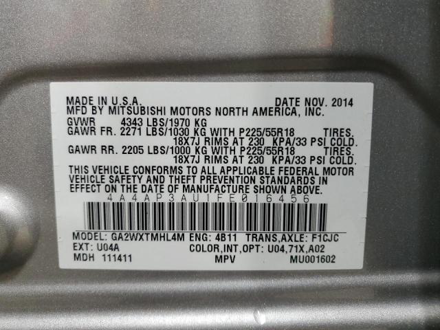 4A4AP3AU1FE016456 - 2015 MITSUBISHI OUTLANDER SPORT ES Gümüş foto 14