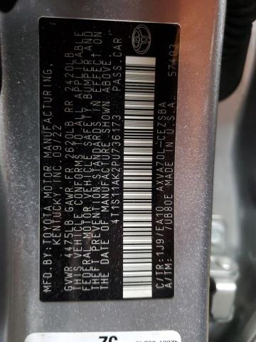 4T1S11AK2PU736173 - 2023 TOYOTA CAMRY SE NIGHT SHADE SILVER photo 12