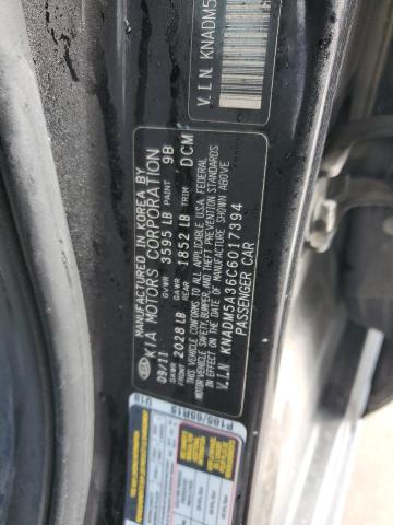 KNADM5A36C6017394 - 2012 KIA RIO LX BLACK photo 12