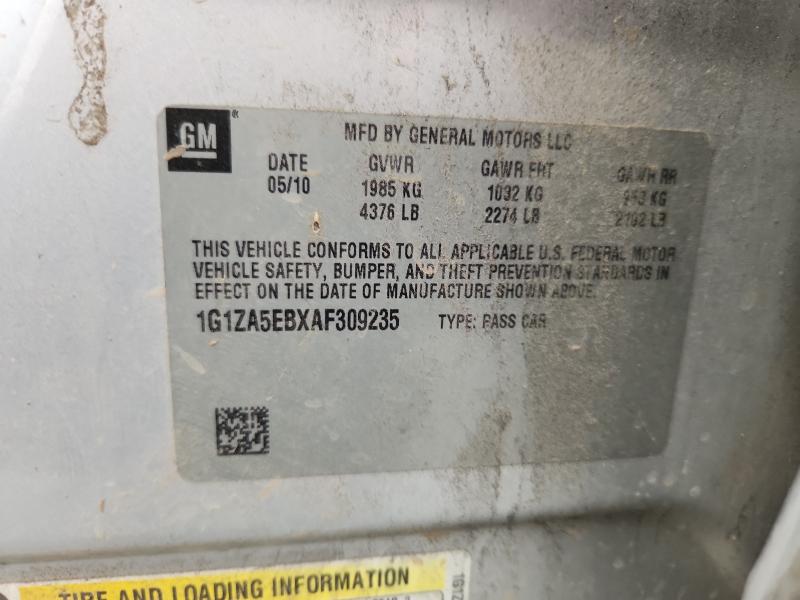 1G1ZA5EBXAF309235 - 2010 CHEVROLET MALIBU LS 银色 照片 12