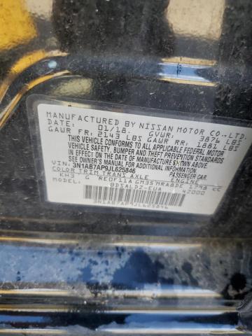 3N1AB7AP9JL625846 - 2018 NISSAN SENTRA S BLACK photo 12