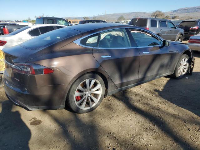5YJSA1H29EFP63824 - 2014 TESLA MODEL S BROWN photo 3