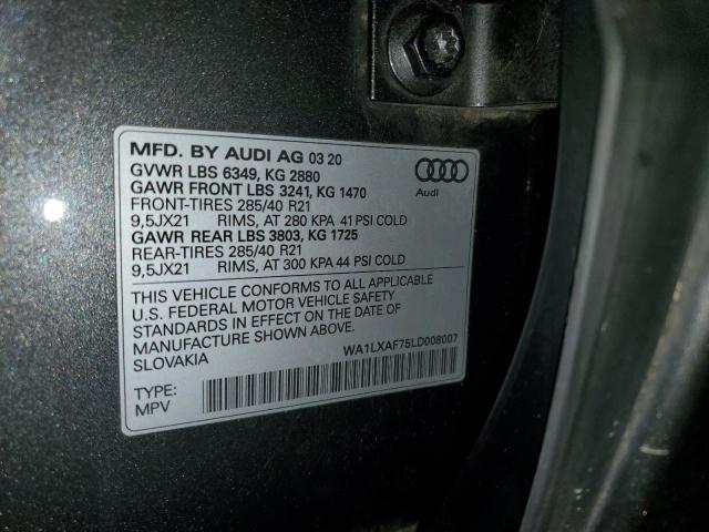 WA1LXAF75LD008007 - 2020 AUDI Q7 PREMIUM PLUS Сірий фото 13