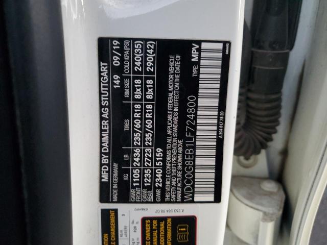 WDC0G8EB1LF724800 - 2020 MERCEDES-BENZ GLC 300 4MATIC WHITE photo 12