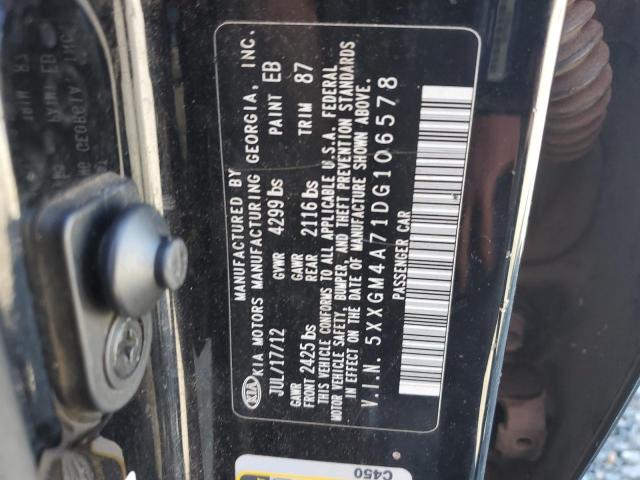 5XXGM4A71DG106578 - 2013 KIA OPTIMA LX BLACK photo 12