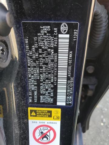 4T4BF1FKXFR510865 - 2015 TOYOTA CAMRY LE BLACK photo 12