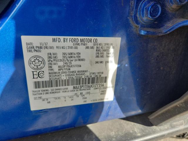 MAJ3P1TE6JC177356 - 2018 FORD ECOSPORT SE Niebieski zdjęcie 12