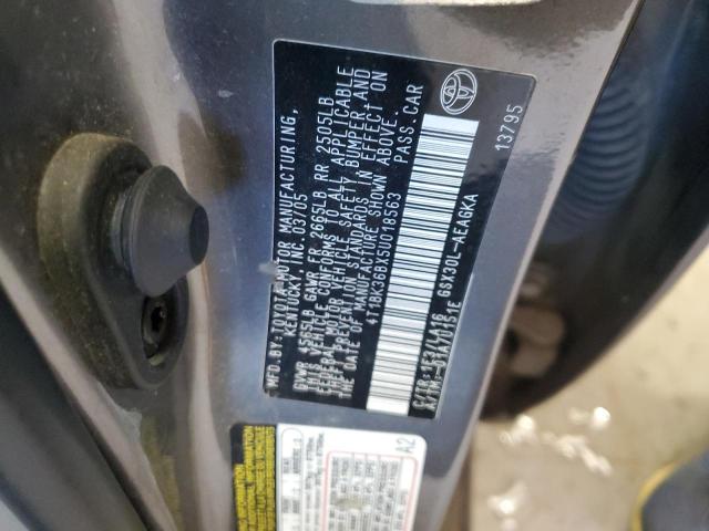 4T1BK36BX5U018563 - 2005 TOYOTA AVALON XL GREEN photo 12