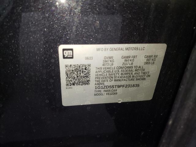 1G1ZD5ST9PF231835 - 2023 CHEVROLET MALIBU LT BLUE photo 13