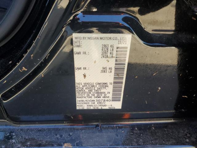 1N4BL4CV1NN307840 - 2022 NISSAN ALTIMA SR შავი ფოტო 13