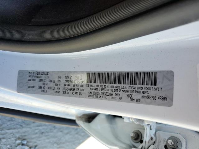 1C6RRELT0KN893882 - 2019 RAM 1500 REBEL WHITE photo 12