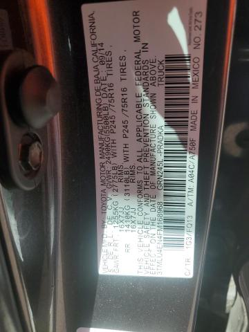 3TMLU4EN4FM168968 - 2015 TOYOTA TACOMA DOUBLE CAB 灰色 照片 12