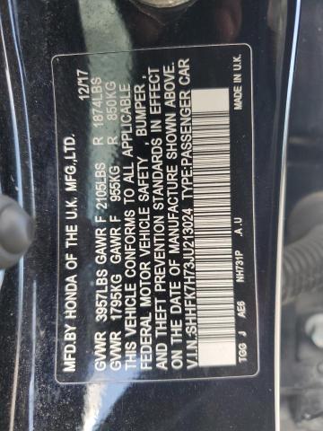 SHHFK7H73JU213024 - 2018 HONDA CIVIC EXL შავი ფოტო 12