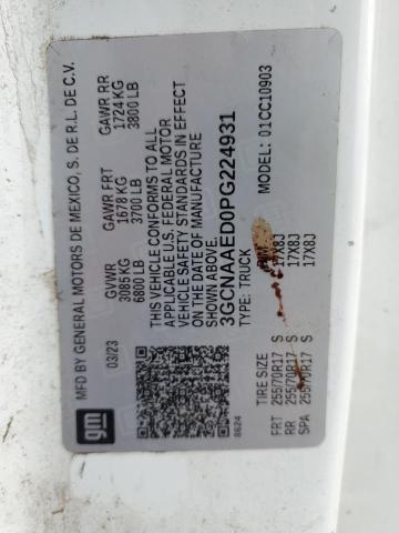 3GCNAAED0PG224931 - 2023 CHEVROLET SILVERADO C1500 白色 照片 12