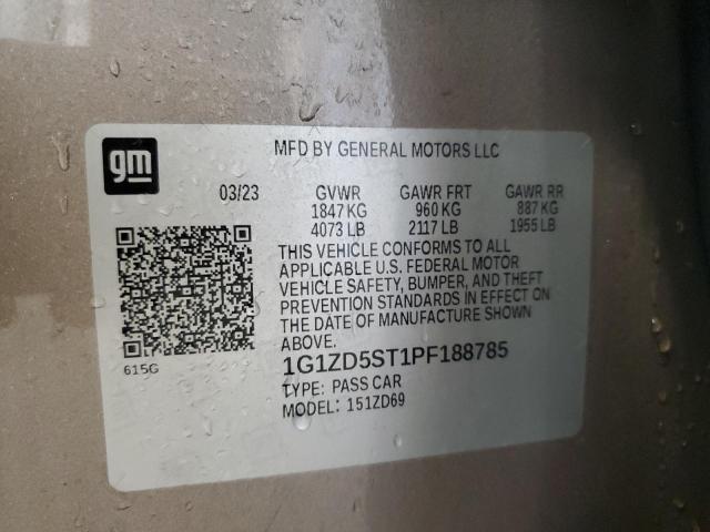 1G1ZD5ST1PF188785 - 2023 CHEVROLET MALIBU LT Թուխ լուսանկար 12