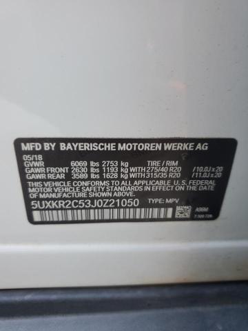5UXKR2C53J0Z21050 - 2018 BMW X5 SDRIVE35I WHITE photo 12