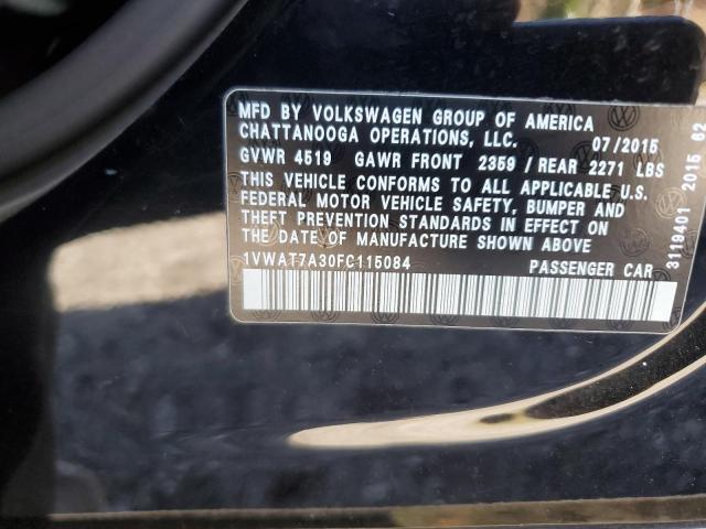 1VWAT7A30FC115084 - 2015 VOLKSWAGEN PASSAT S შავი ფოტო 13