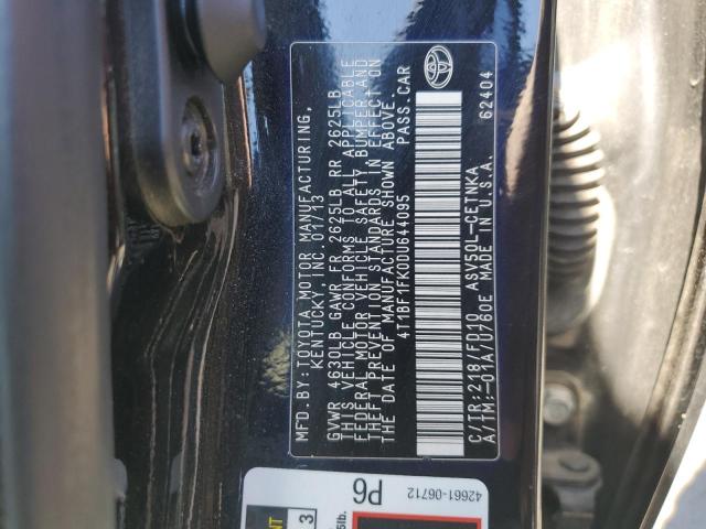 4T1BF1FK0DU644095 - 2013 TOYOTA CAMRY L BLACK photo 13