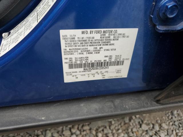 MAJ3S2GE0LC335241 - 2020 FORD ECOSPORT SE ლურჯი ფოტო 13