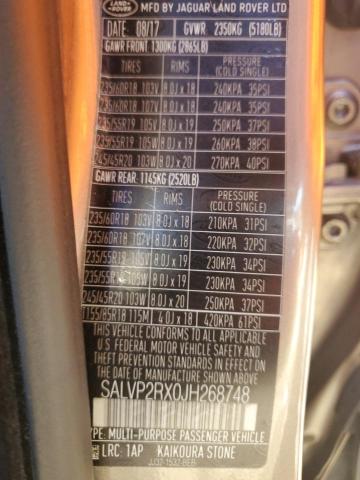 SALVP2RX0JH268748 - 2018 LAND ROVER RANGE ROVE SE GRAY photo 13