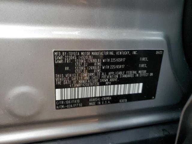 4T3RWRFV2SU187236 - 2025 TOYOTA RAV4 XLE SILVER photo 13