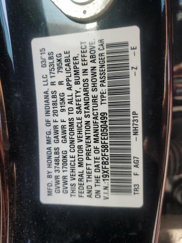 19XFB2F58FE050499 - 2015 HONDA CIVIC LX BLACK photo 12