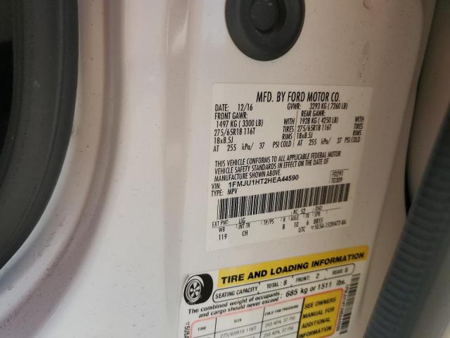 1FMJU1HT2HEA44590 - 2017 FORD EXPEDITION XLT أبيض صورة 13